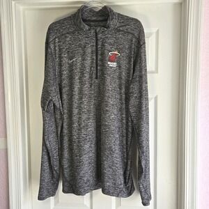 Miami Heat‎ Nike Dri-fit 1/4 Zip Jacket Mens Size XL NBA Sweatshirt Gray